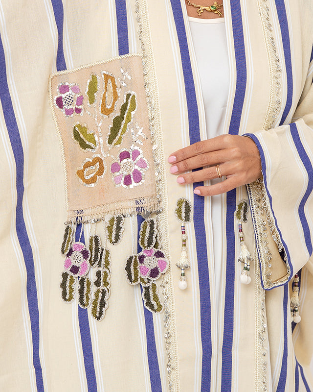 Antique Patch Kaftan Short - Style 2
